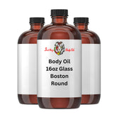 16oz Body Oil - Glass Boston Round (A-C)